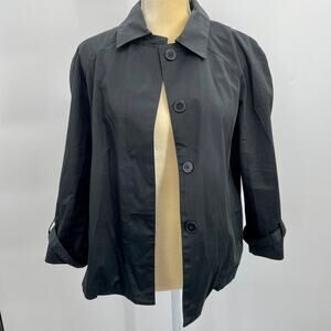 NORMA KAMALI Jacket Black Cropped Swing Lightweight Coat Womens Size 4 Goth